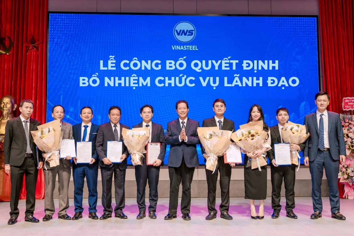 Thép Việt Nam Vinasteel kiện toàn các chức danh lãnh đạo chủ chốt